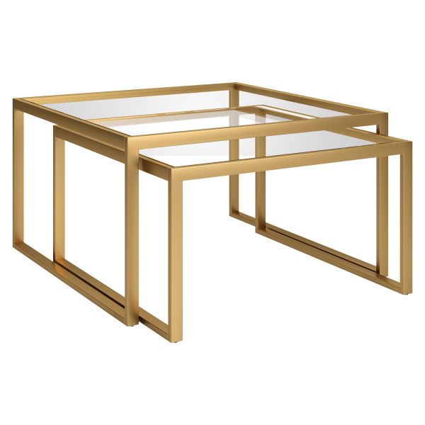 Rocco Square Nested Coffee Table in Brass