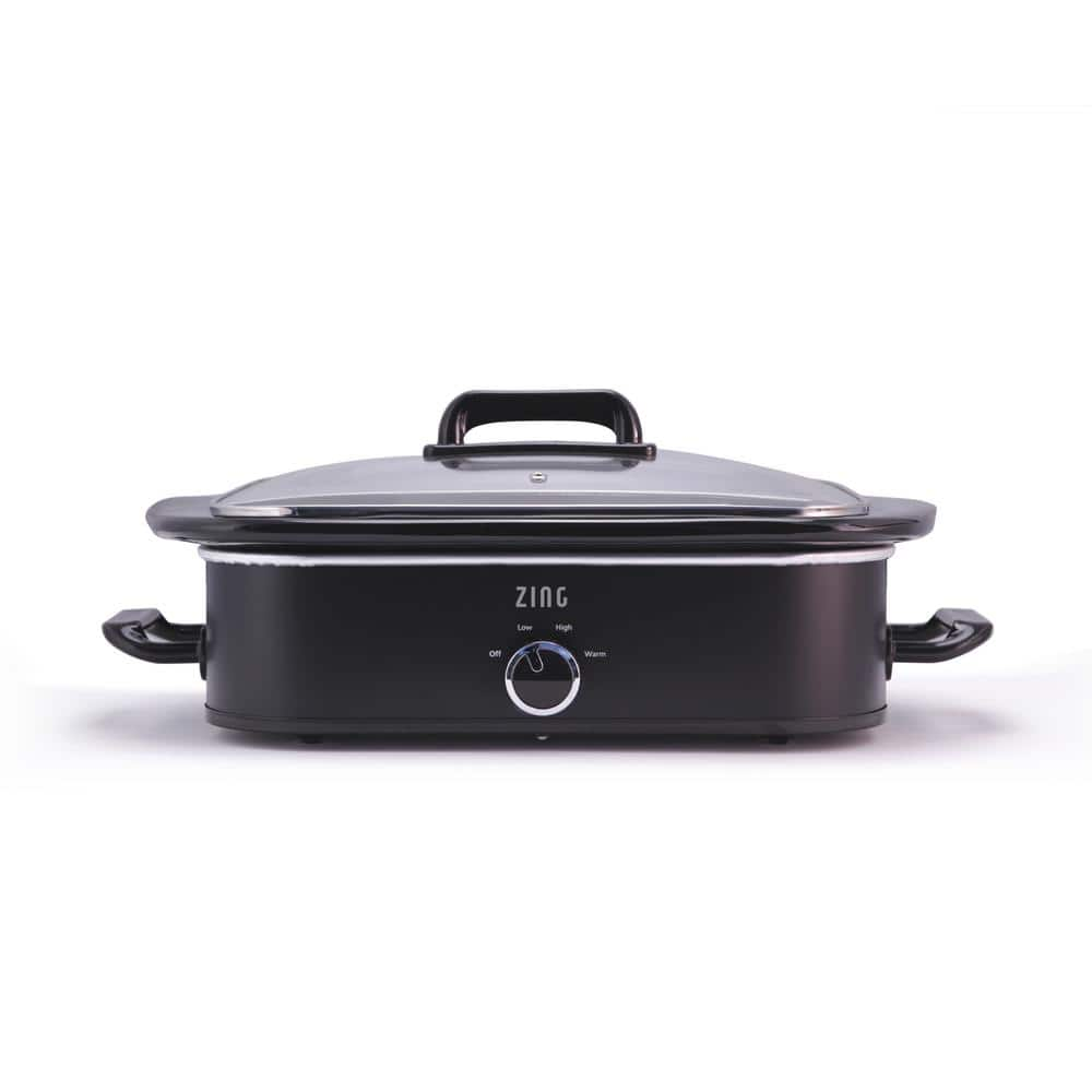 Zing 4 Qt. Black Slow Cooker with Locking Lid for Casseroles SCP40-BM