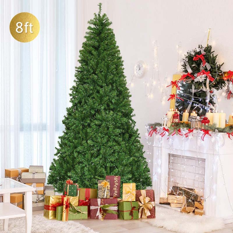 Premium Hinged Prelit Artificial Christmas Tree with Multi-Color LED Lights, 11 Lighting Modes, Metal Stand