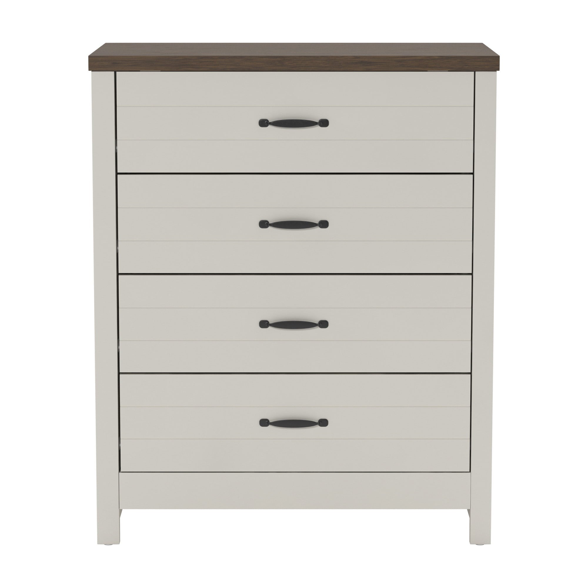 Lancaster Farmhouse 4-Drawer Dresser, Ivory & Oak, by Hillsdale Living Essentials