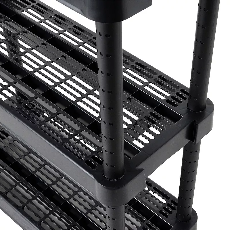 Gracious Living 5 Shelf Adjustable Ventilated Medium Duty Shelving Unit， Black