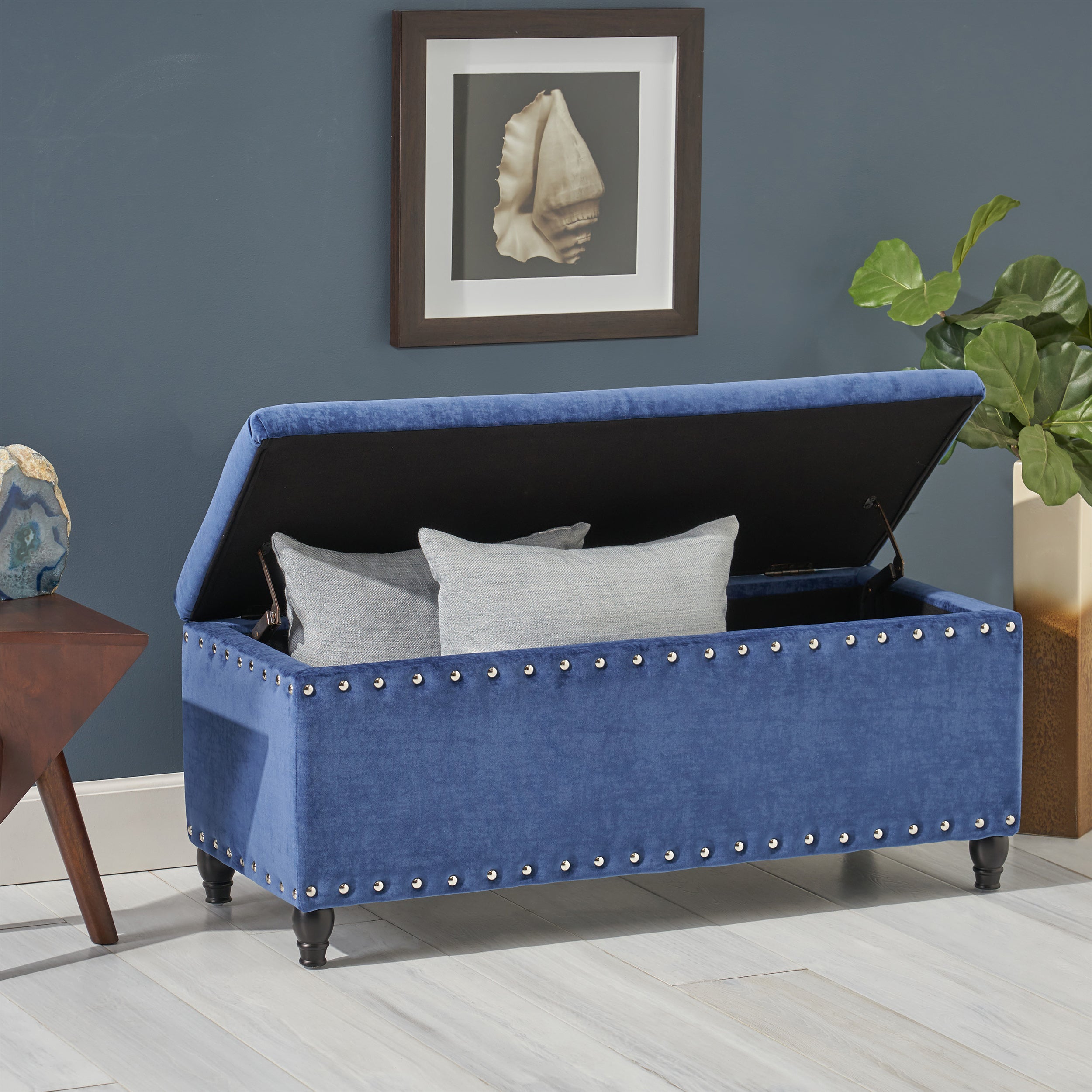 Bancroft Rectangle Velvet Storage Ottoman Bench