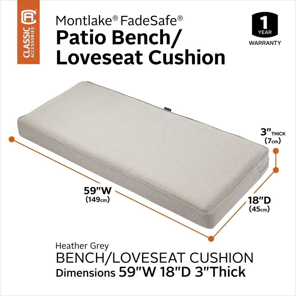 Montlake FadeSafe Patio Bench/Settee Cushion 3\