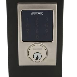 Schlage Century Satin Nickel Electronic Connect Touchscreen Deadbolt with Alarm - Z-Wave Plus Enabled BE469ZP V CEN 619