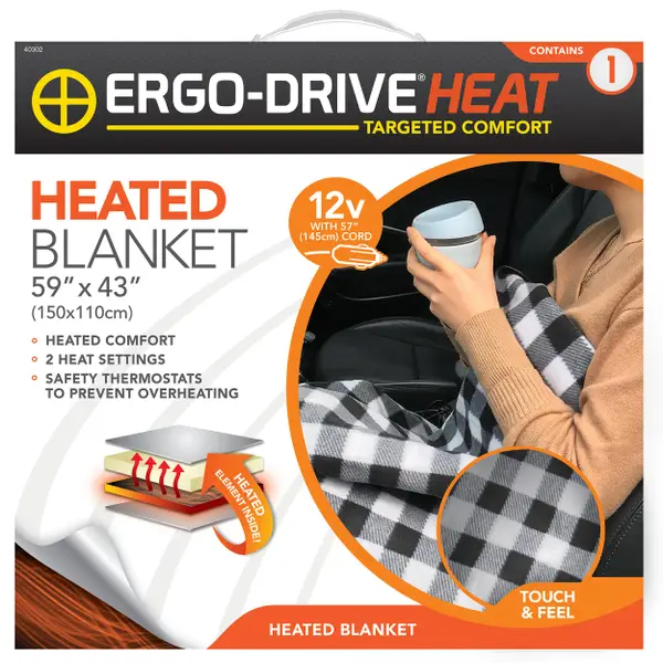 Ergo-Drive Plaid 12V Heated Blanket