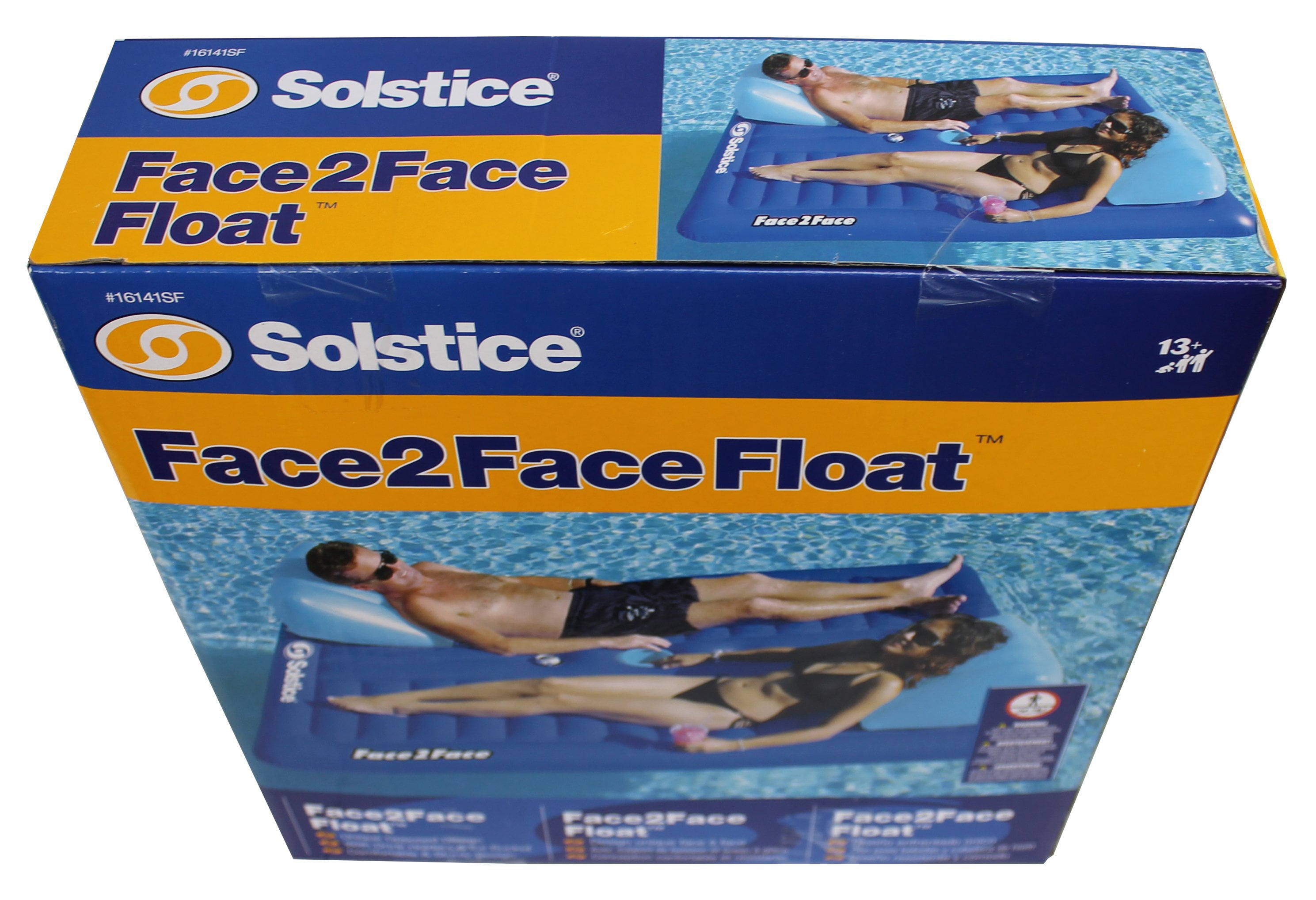 Solstice Vinyl Face To Face Pool Float, Blue