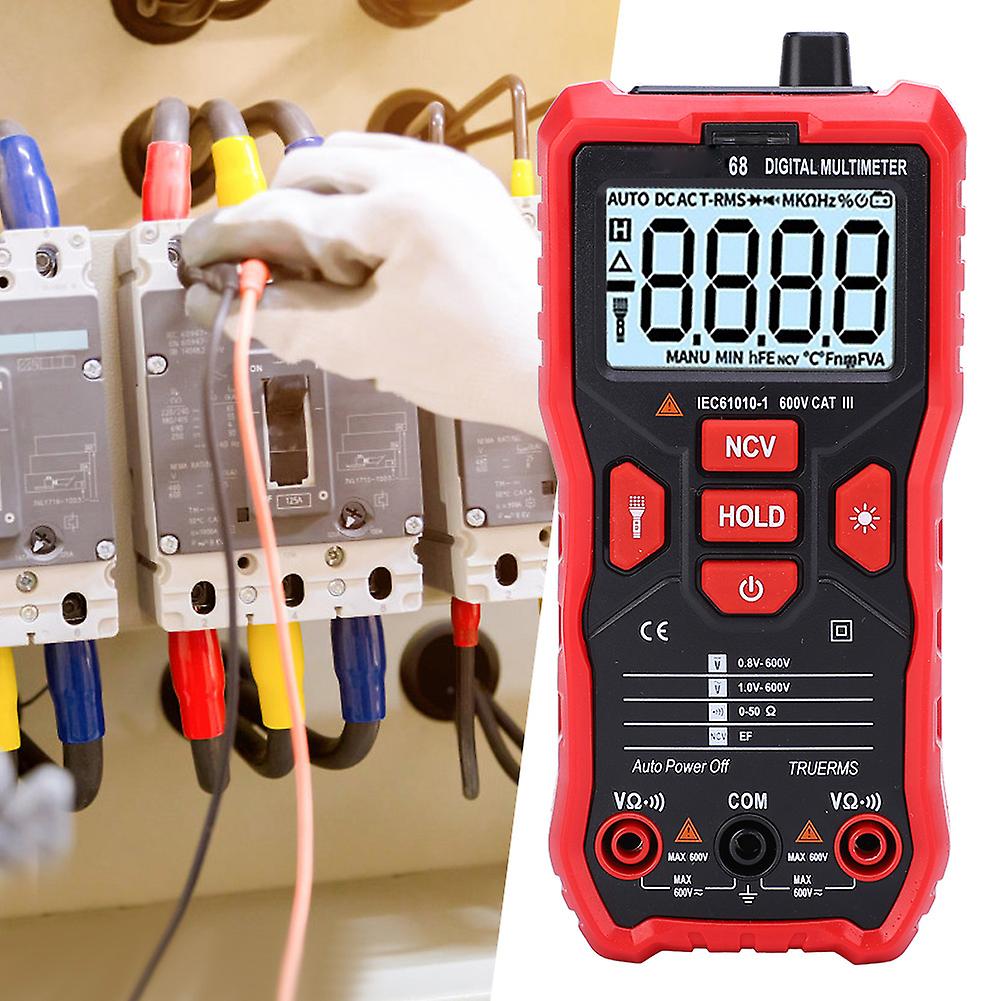 Ua168 Mini Handheld Lcd Digital Multimeter Ac Dc Voltage Resistance Tester With Test Probes