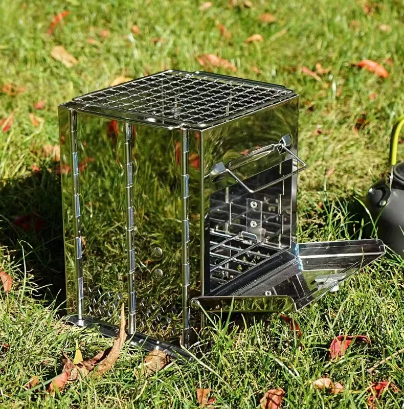 Factory Price Mini cooking outdoor stainless steel wood cook  stove for camping