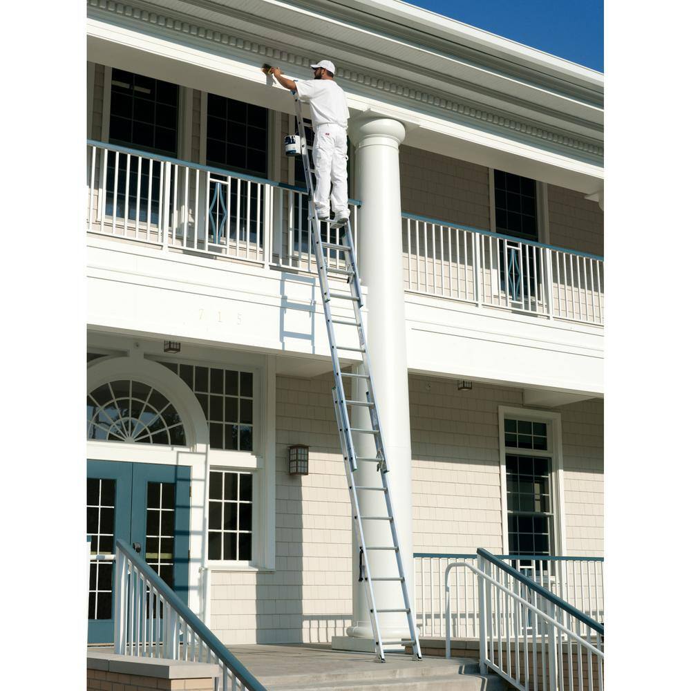 Werner 24 ft. Aluminum 3 Section Compact Extension Ladder with 225 lbs. Load Capacity Type II Duty Rating D1224-3