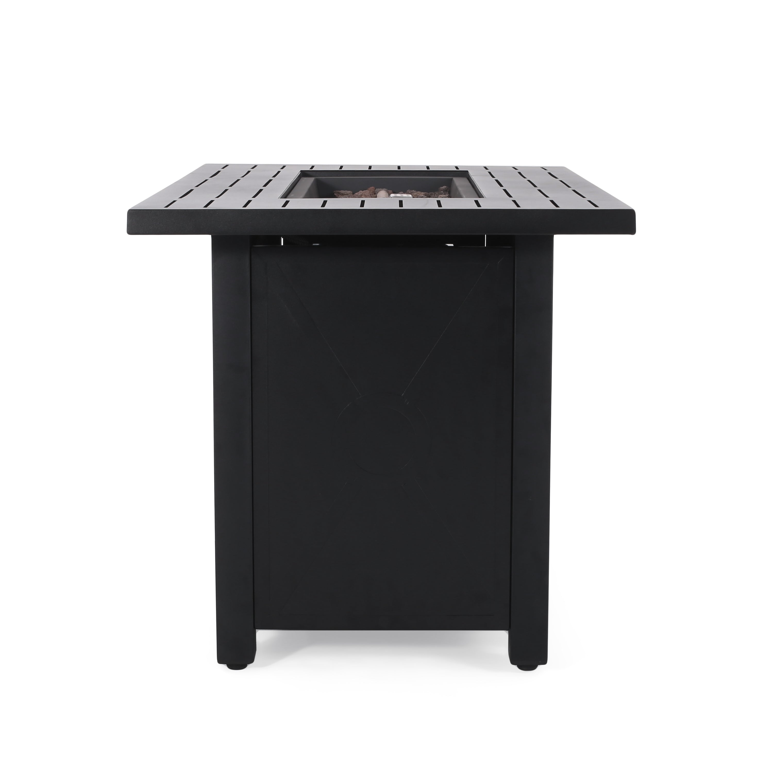 Doheny Outdoor 50,000 BTU Iron Rectangular Fire Pit, Black