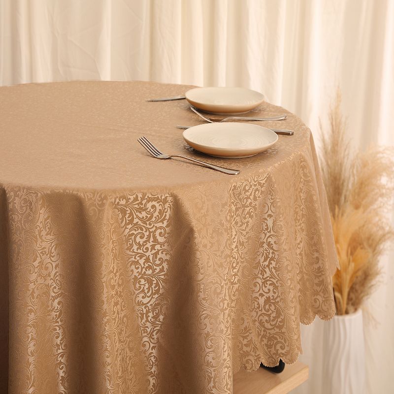 Round Pvc Wrinkle-resistant Washable Suitable Restaurant Table Cover 1 Pc， 71 X 71