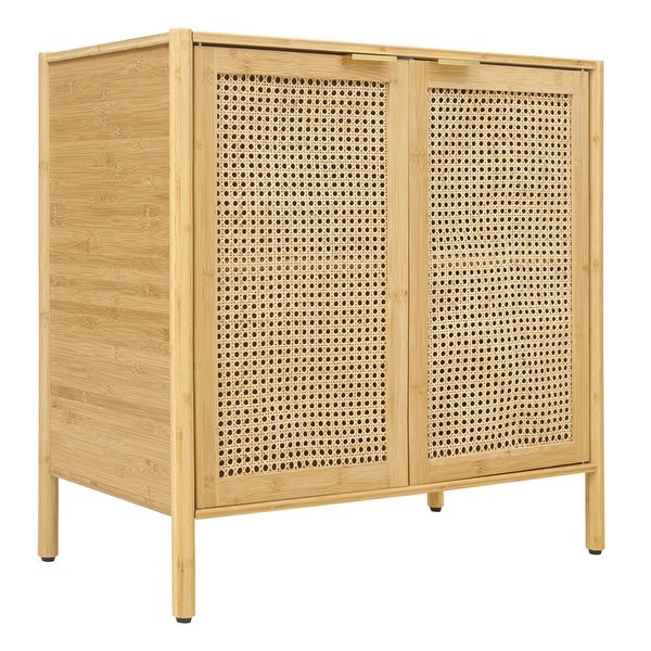 31.5 inch Natural Storage Sideboard Buffet with 2 Rattan Doors