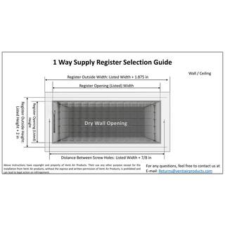 Venti Air 24 in. x 24 in Adjustable Single Deflection 1 Way Supply Register for Duct Opening 24 in. W x 24 in. H HAR2424