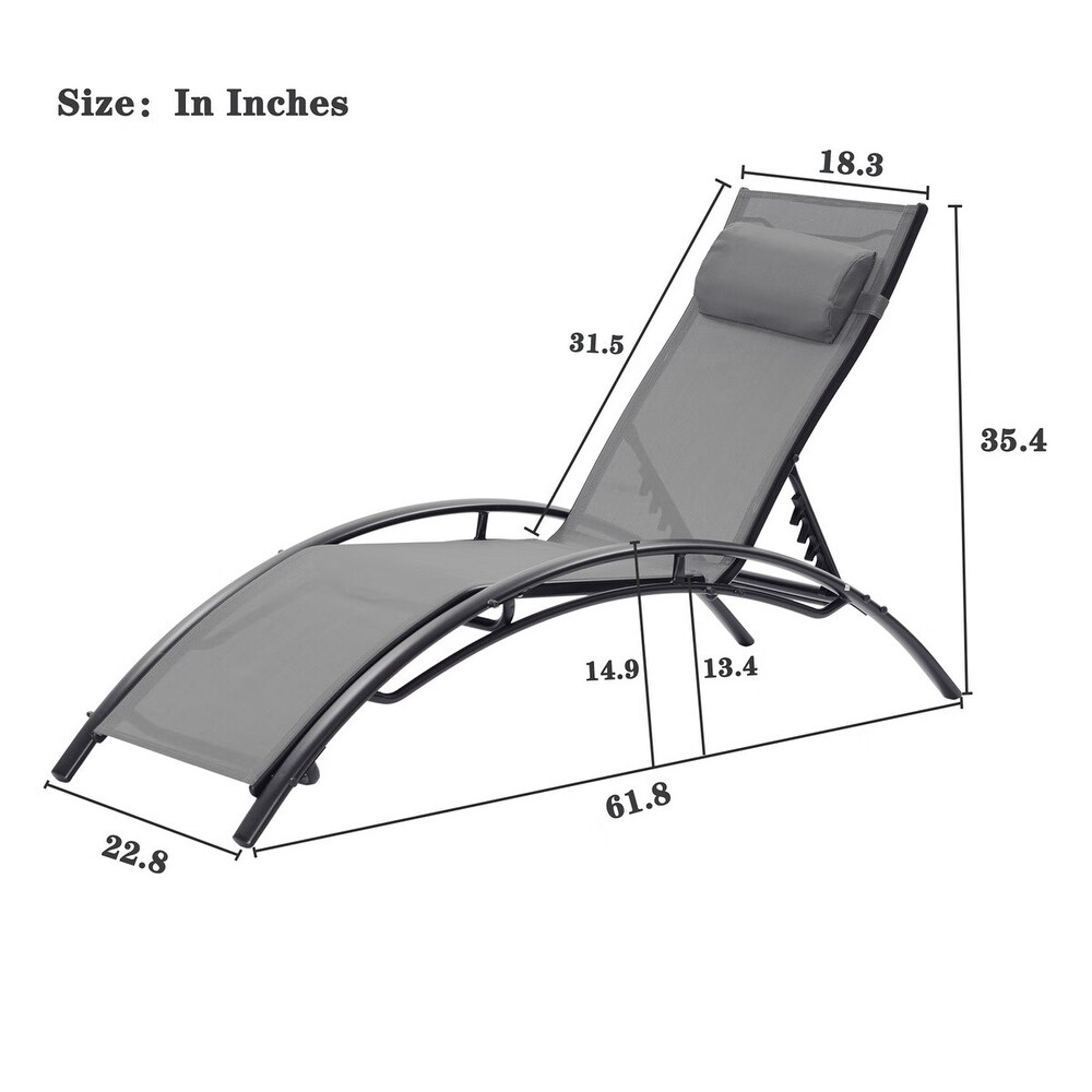 Merax 2PCS Set Chaise Lounges Outdoor Lounge Chair Lounger Recliner Chair