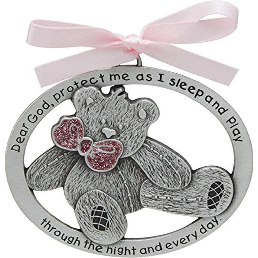 Cathedral Art  Pink Teddy Bear Crib Medal