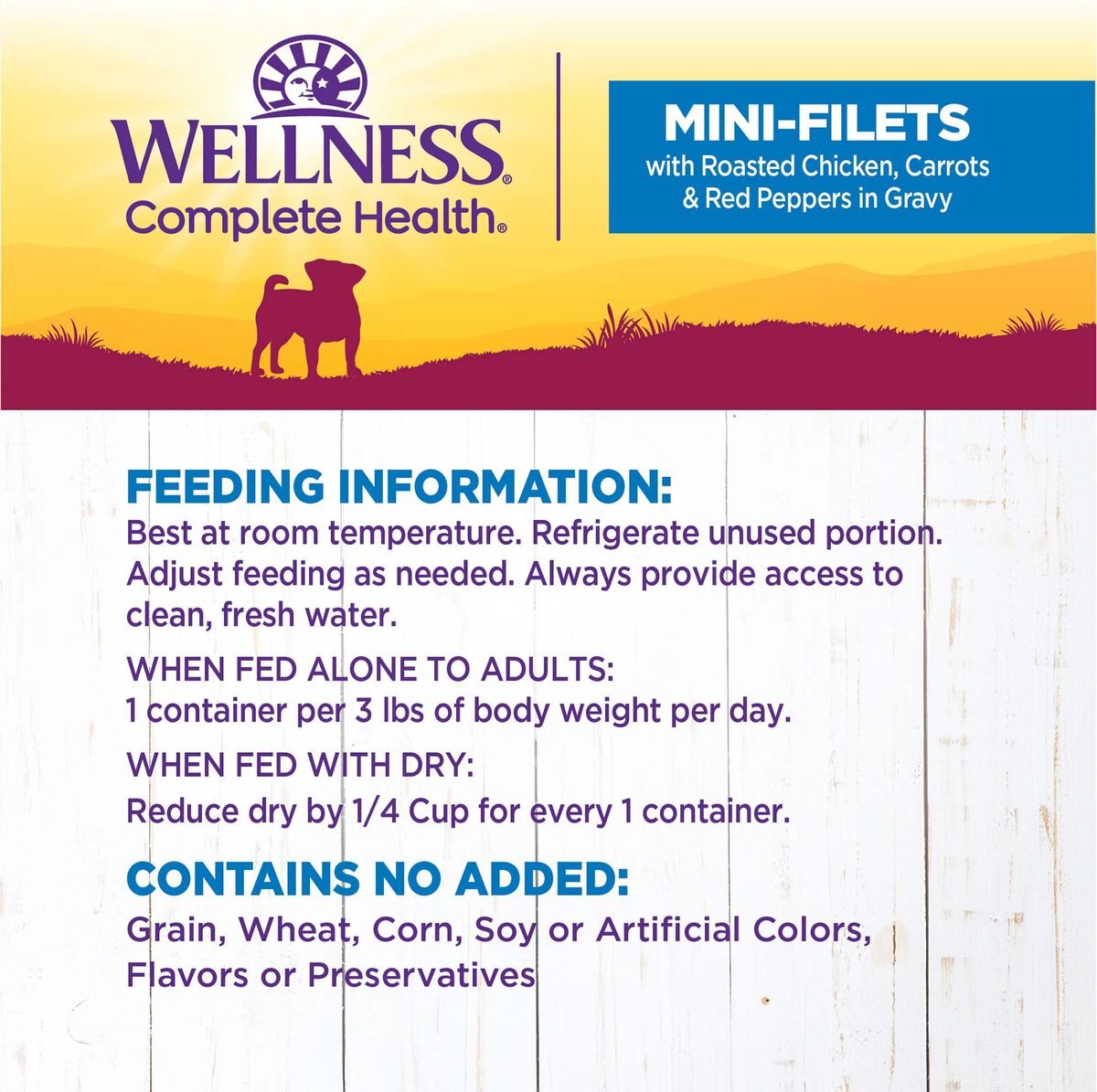 Wellness Petite Entrees Mini-Filets with Roasted Chicken， Carrots and Red Peppers in Gravy Grain-Free Wet Dog Food