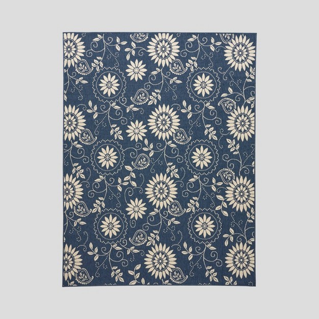 X 10 x27 Wildflower Botanical Outdoor Rug Blue ivory Christopher Knight Home