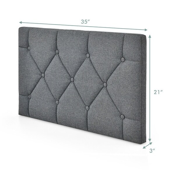 Linen Fabric Wall-mounted Upholstered Headboard - - 36292946