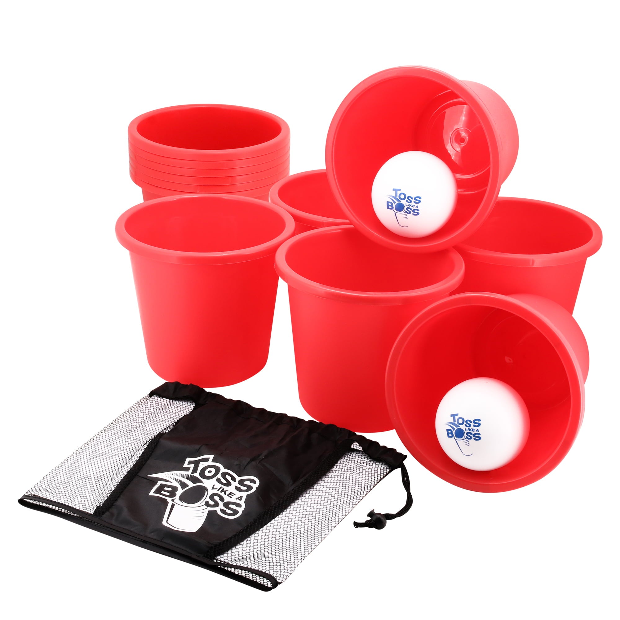 Banzai Toss Like A Boss Outdoor Giant Pong Lawn Game with Drawstring Bag