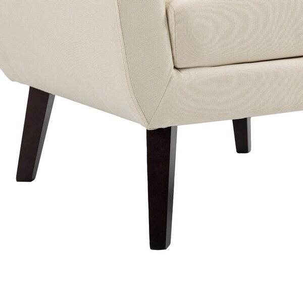 Modern Cotton Linen Upholstered Armchair Tufted Accent Chair