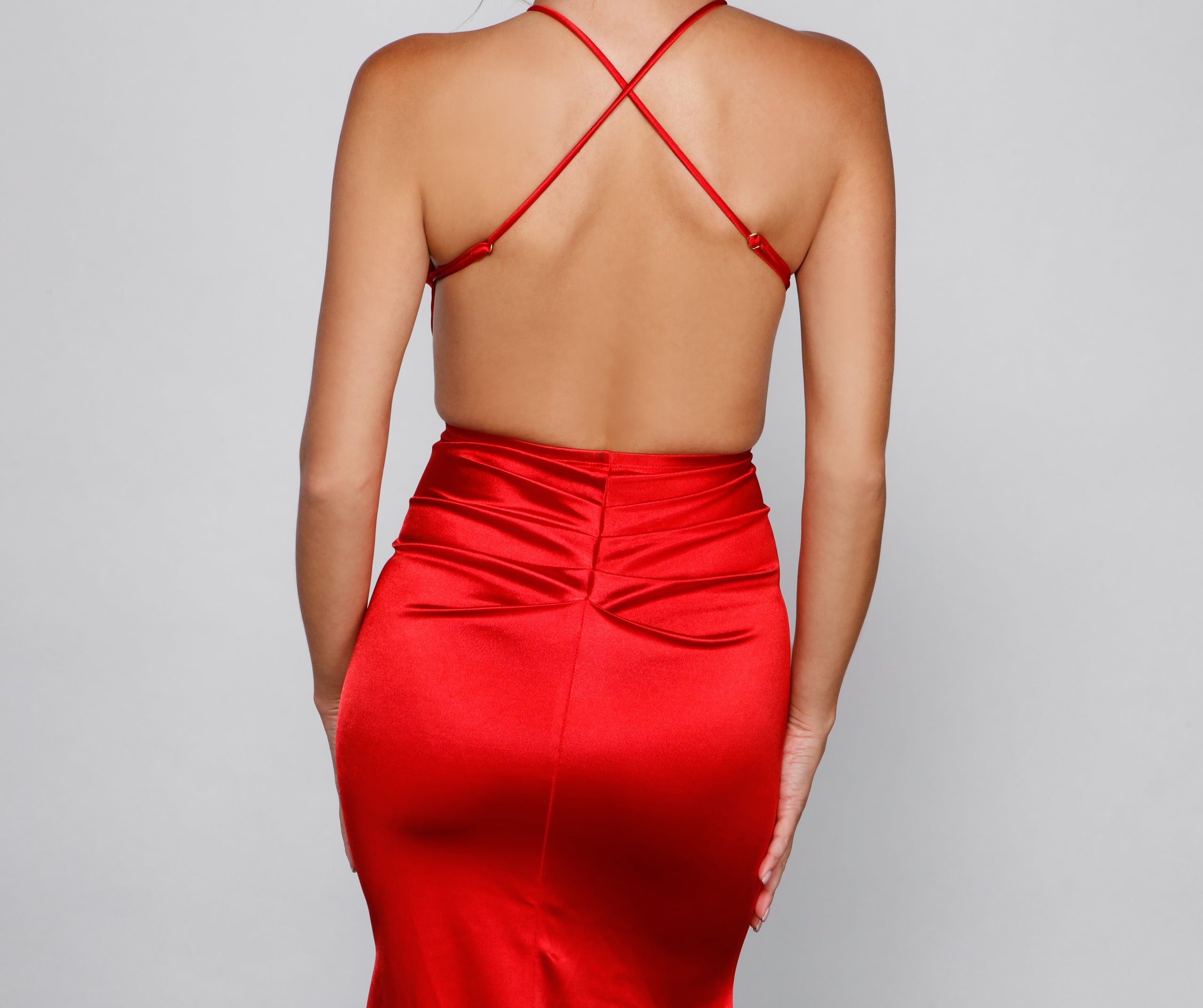 Maya Halter Open-Back Formal Dress