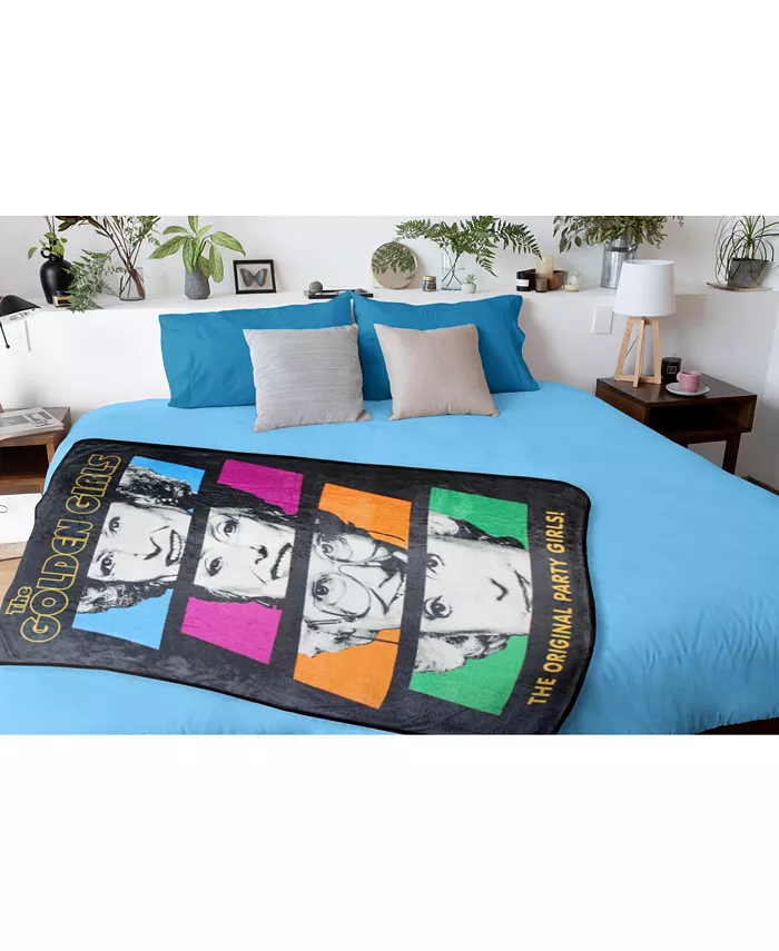 The Golden Girls The Original Party Girls! Color Panel Character Grid Plush Fleece Throw Blanket 45