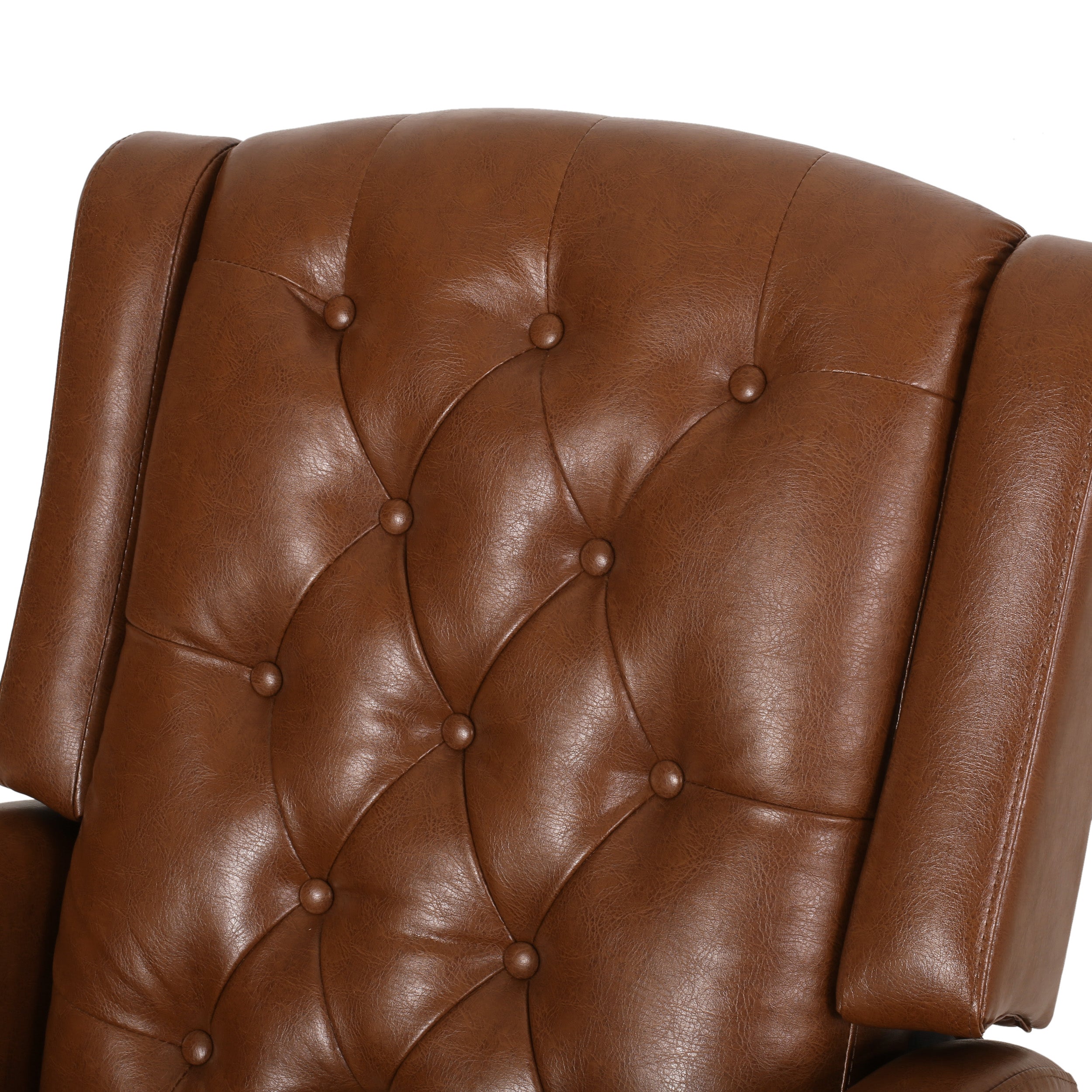 Loubar Contemporary Faux Leather Tufted Pushback Recliners, Set of 2