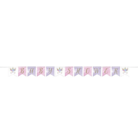 Creative Converting 640979 Unicorn Baby Shower Rib...