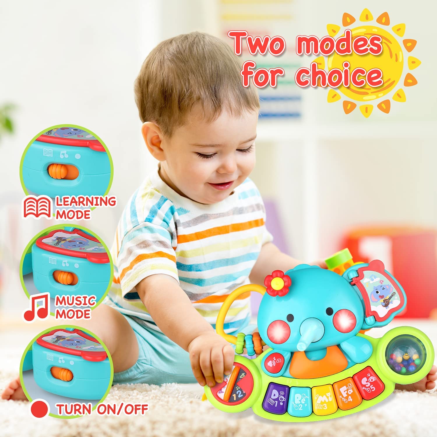 Baby Toys 6-12 Months， Early Learning Educational Piano Keyboard Infant Toddler Toys， Toys for 1 2 3 Year Old Boys Girls