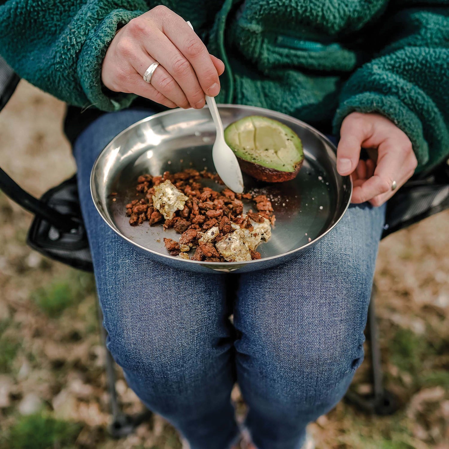 Stansport Stainless Steel Plate, 9" Round, Outdoor Camping Dinnerware Hiking Backpacking, Silver Round