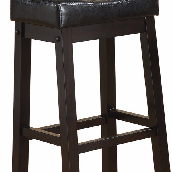 Wooden Sofie Backless Counter Height Stool， Black