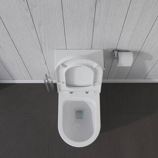 Duravit ME by Starck 1-piece 1.28 GPF Single Flush Elongated Toilet in. White (Seat Not Included ) 2185010082