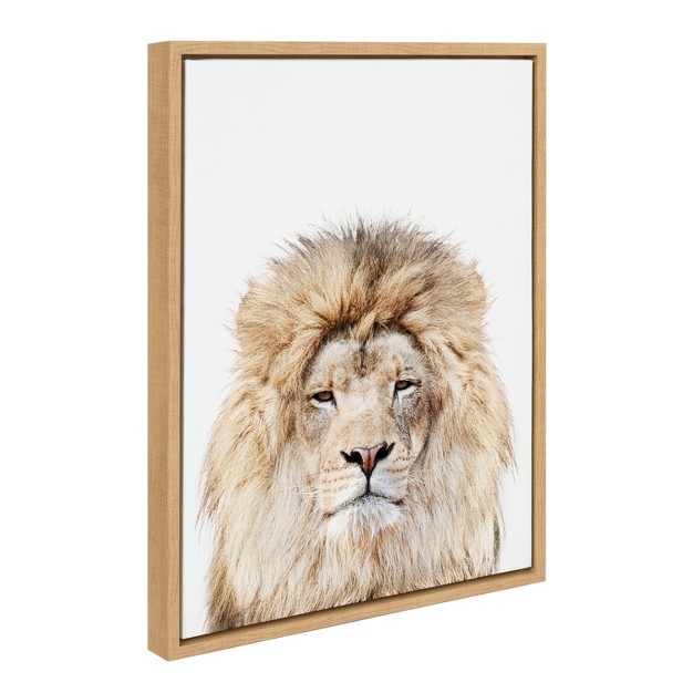 X 24 quot Sylvie Lion Stare Portrait Framed Canvas By Amy Peterson Natural Kate amp Laurel All Things Decor