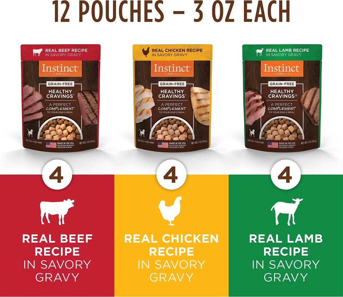 Instinct Healthy Cravings Grain-Free Cuts and Gravy Recipe Variety Pack Wet Dog Food Topper