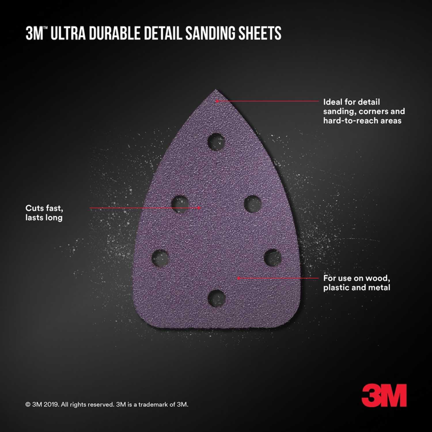 3M Ultra Durable 5.5 in. L X 3.9 in. W 120 Grit Ceramic Mouse Sandpaper 5 pk