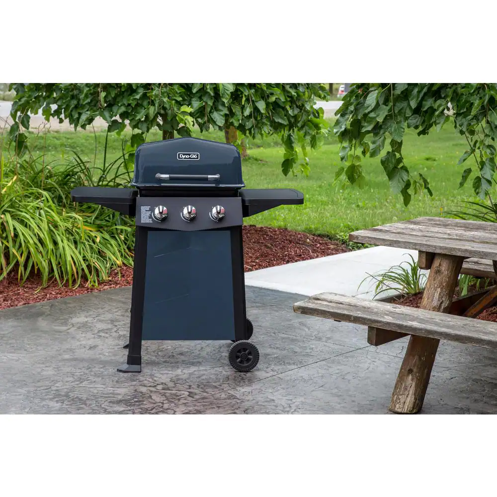 Dyna-Glo DGC310BNP-D 3-Burner Open Cart Propane Gas Grill in Blue