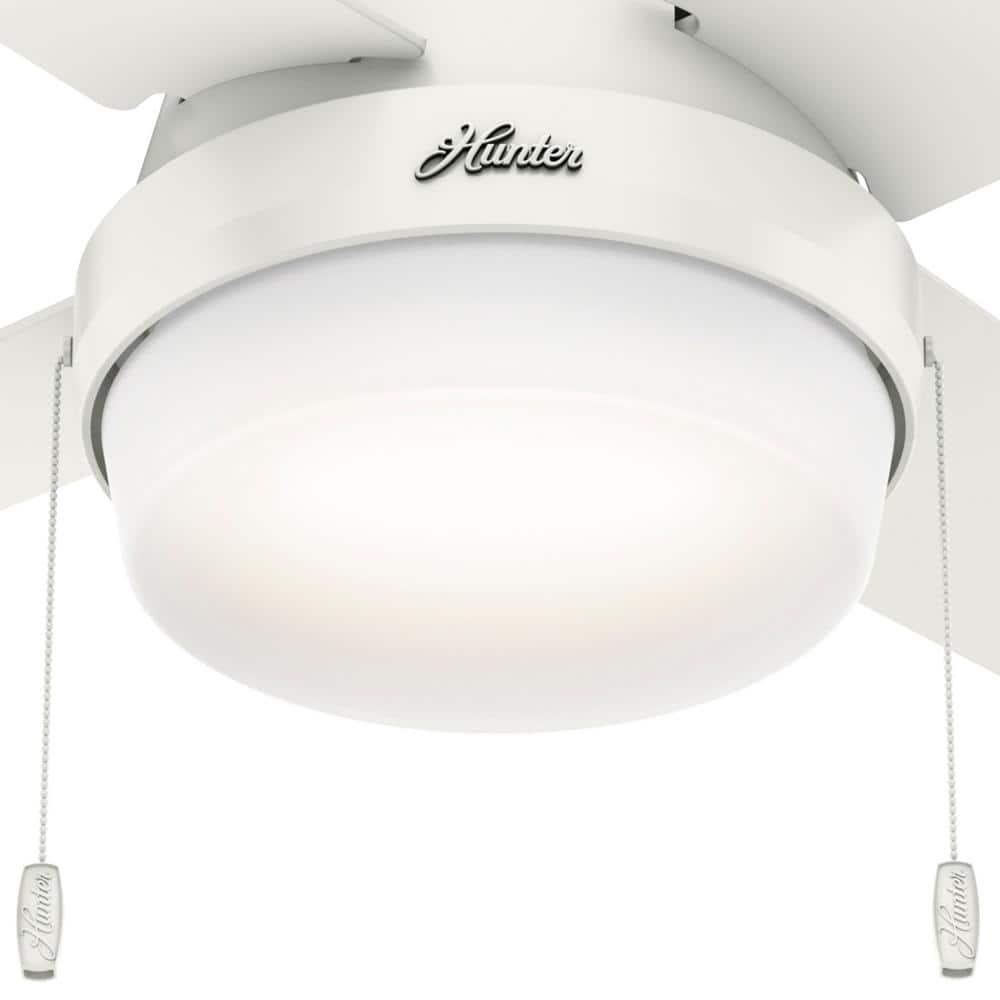 Hunter Ristrello 44 in LED Low Profile Indoor Fresh White Ceiling Fan with Light Kit