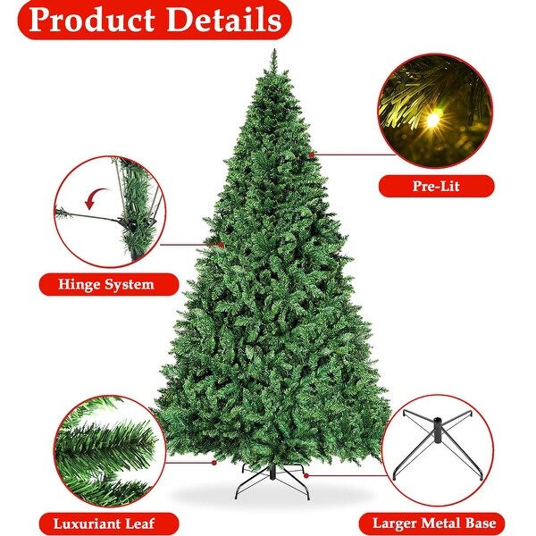 PreLit Artificial 7.5ft Christmas Tree with 450 Clear Incandescent Mini Lights