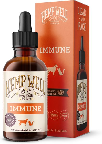 Hemp Well Immune Liquid Supplement for Dogs and Cat， 2-oz bottle