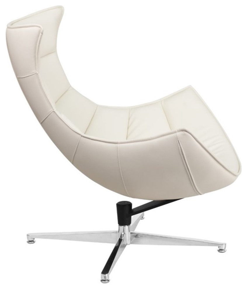 Flash Furniture Leather Cocoon Chair in White   Modern   Armchairs And Accent Chairs   by Homesquare  Houzz