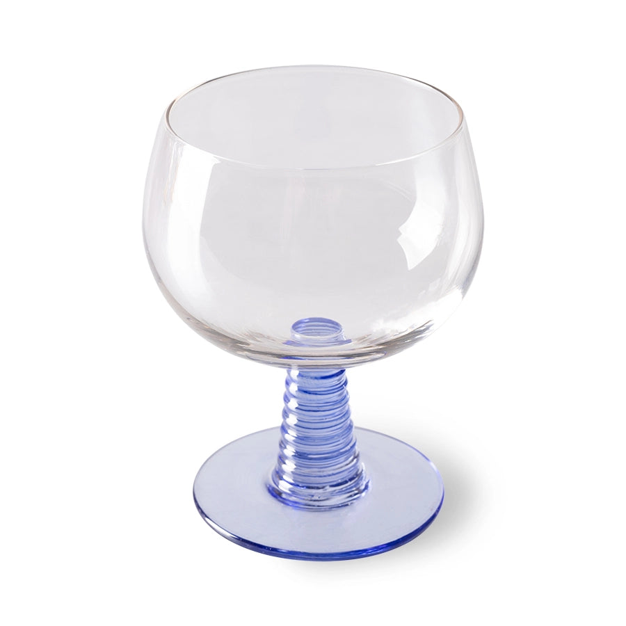 Wine glass - blue - low stem