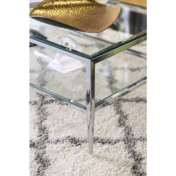 Furniture of America Luch Modern Glass/ Metal 48-inch Coffee Table