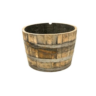 26 in. Dia x 17.5 in. H White Oak Wood Whiskey Barrel B100