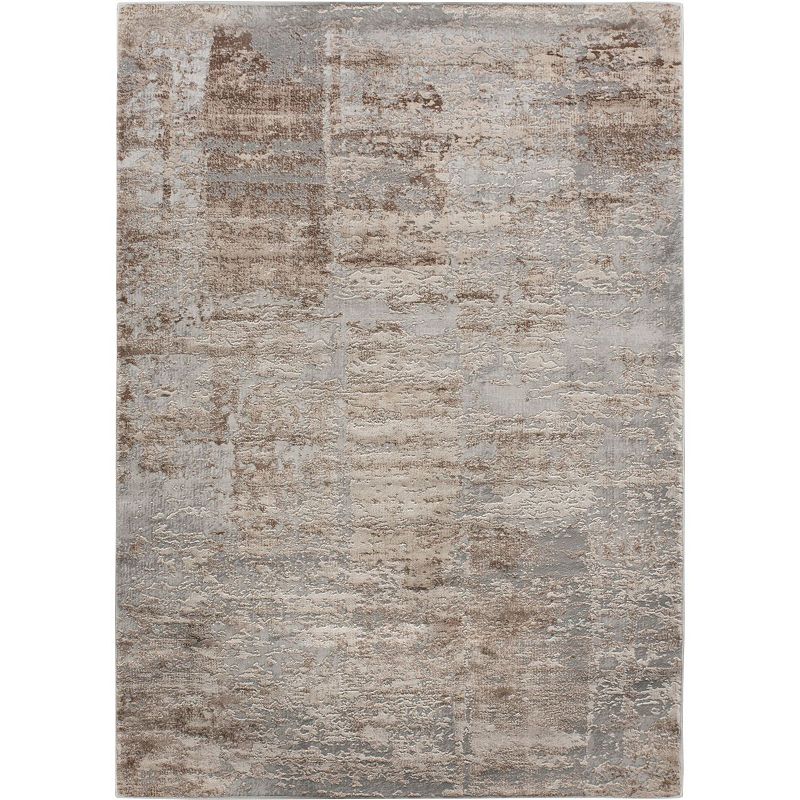 5' X 7' Gray and Brown Contemporary Rectangular Area Throw Rug