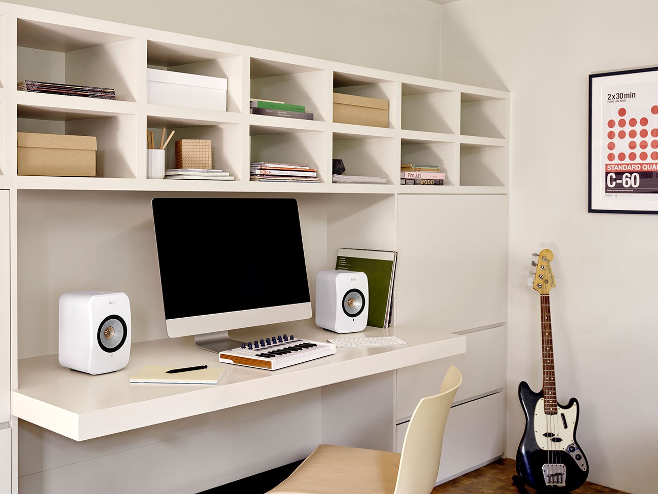 KEF LSX II Mineral White Wireless Bookshelf Speakers (Pair)