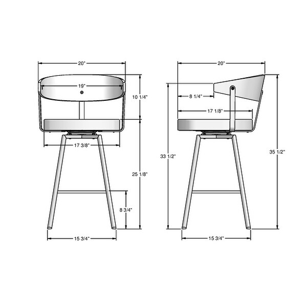 Amisco Quinton Swivel Counter and Bar Stool