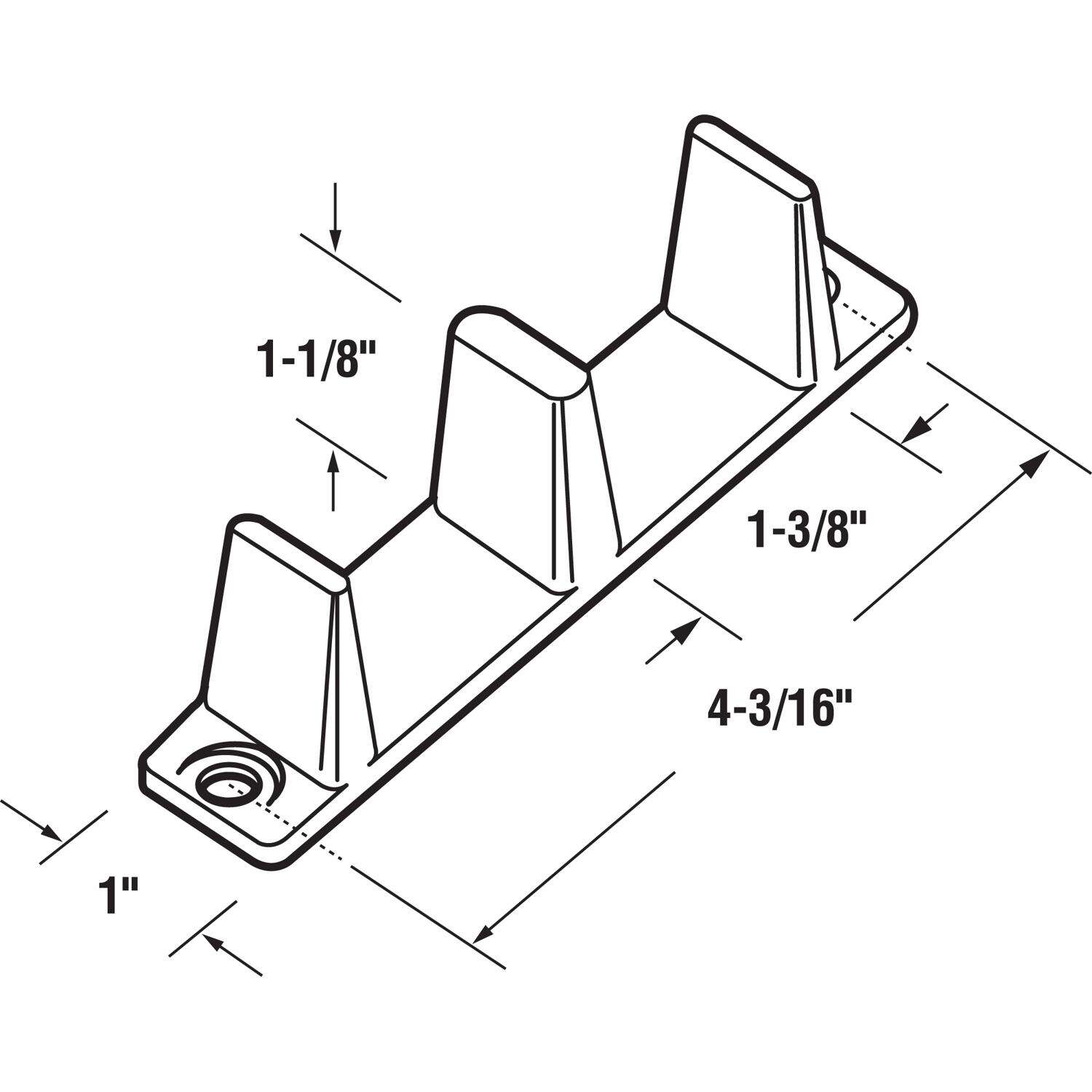 Prime-Line White Plastic Door Guide 2 pc