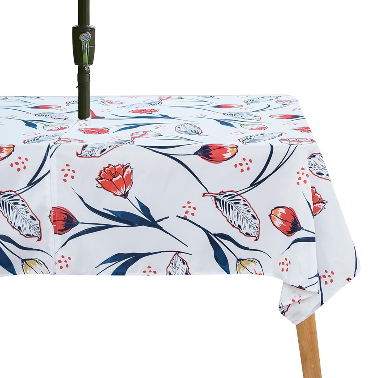 Aligament Outdoor Zipper Tablecloth With Umbrella Hole Waterproof Beach Table Cloth