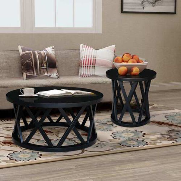 Black Round Ceylon Coffee Table