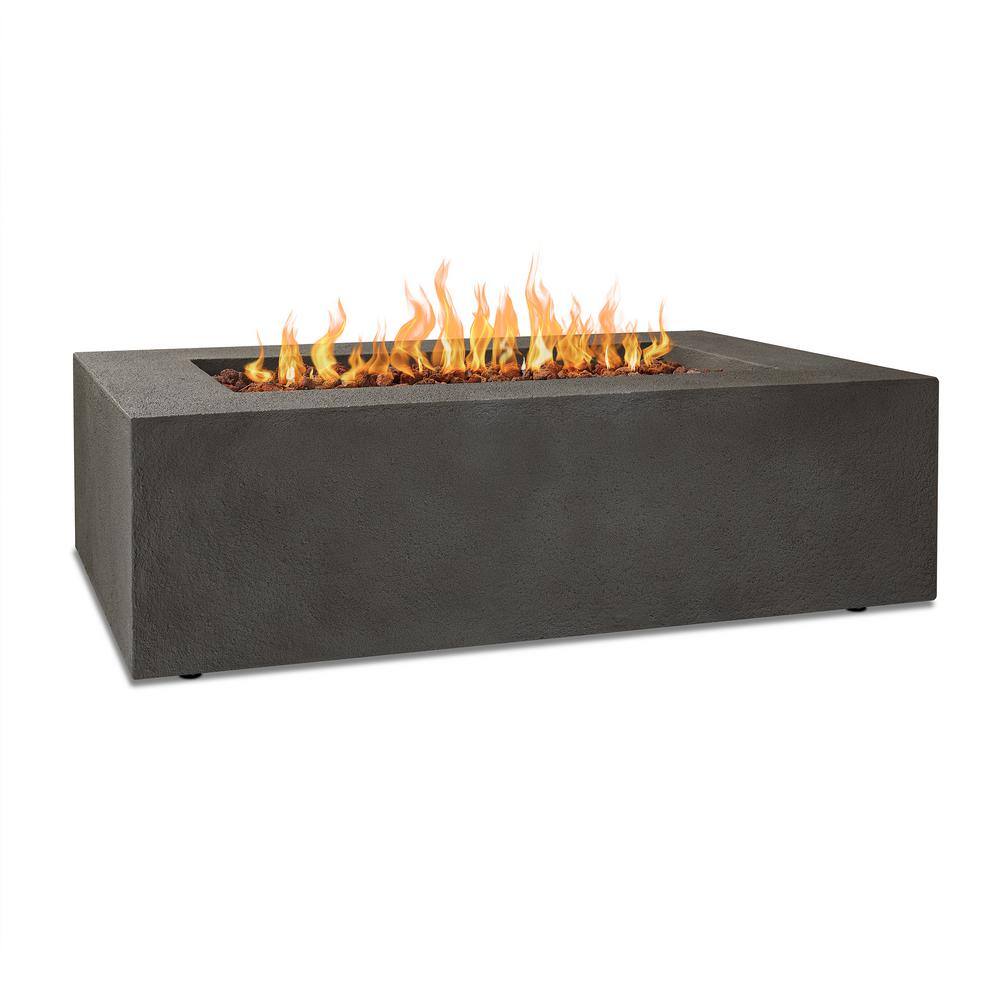 Real Flame Baltic 50 in. L x 32 in. W Rectangle MGO Liquid Propane Fire Table in Grey with Burner Lid and Protective Cover 9750LP-GLG